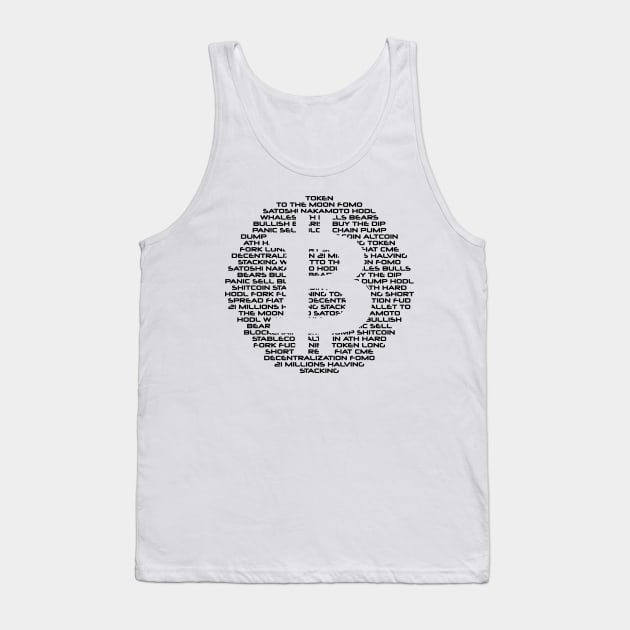 Bitcoin design with crypto words Tank Top by My Crypto Design